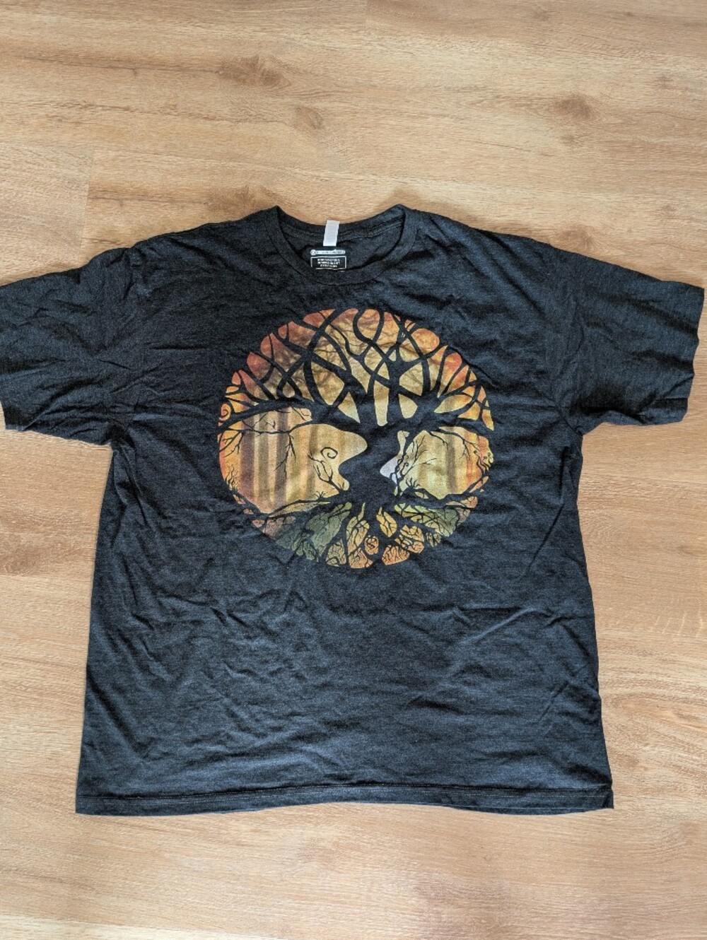 Black Short-Sleeve Graphic Tree & Sunset Tee